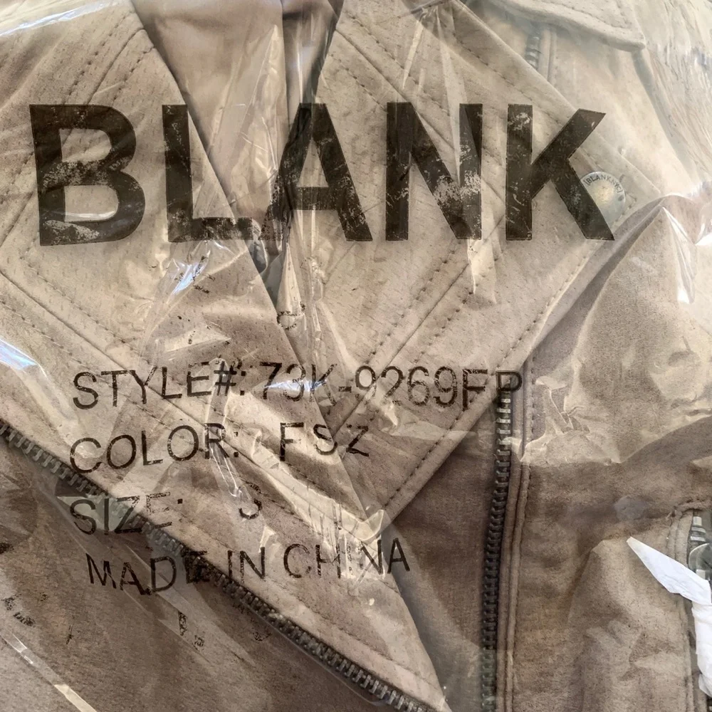 Blank NYC 100% Suede Leather Moto Biker Tan Jacket S - Picture 14 of 14